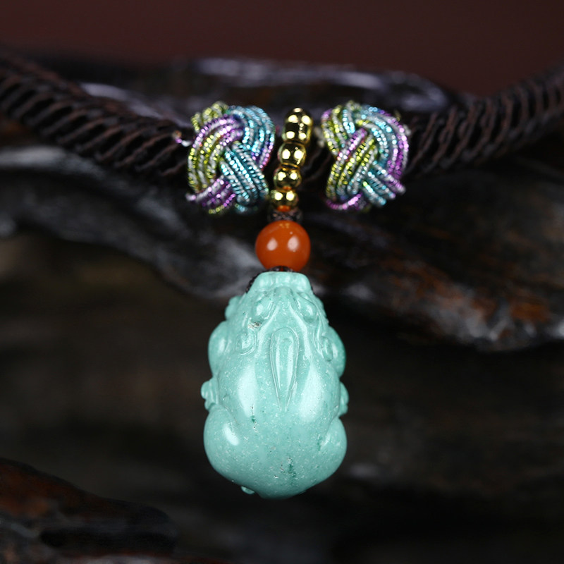 Featured finely woven pixiu hand chirun jade edge natural ore turquoise high porcelain jade exquisite bracelet 3g