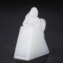 Authentic Xinjiang Hetian Jade white jade carved beauty to play with ornaments