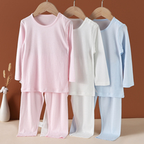 Baby summer bottoming underwear set thin bamboo fiber men and women Baby climbing clothes air conditioning clothing children pajamas summer clothes