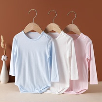 Baby jumpsuit summer bamboo fiber climbing suit newborn thin shirt newborn baby long sleeve triangle