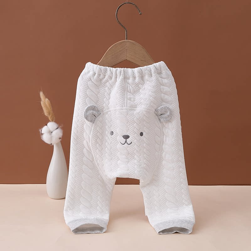 Baby autumn winter pinch of cotton thickened large PP pants outside wearing a beginner baby Winter pure cotton warm and fart with a pair of pants