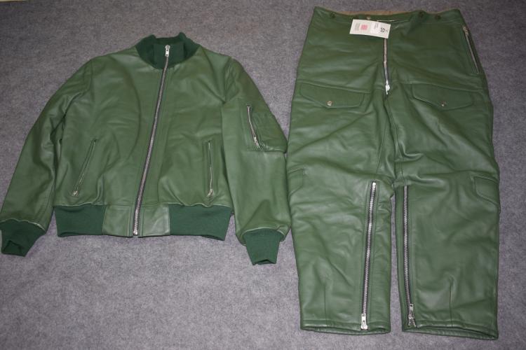 New STOCK POLIZEI Helicopter PILOT LEATHER Jacket Set