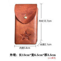 Stock handmade cowhide vintage mens leather cigarette bag waist bag mobile phone bag tool bag sundries bag coin purse C01