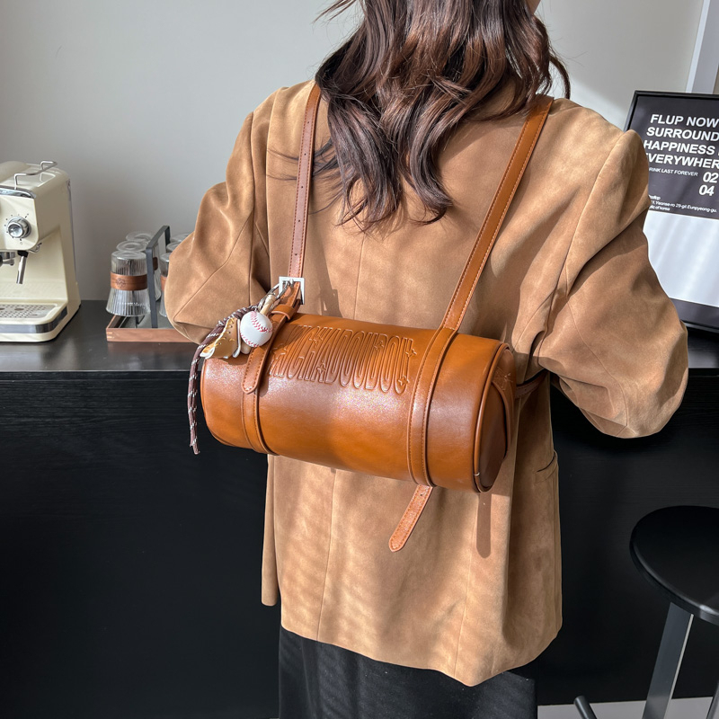 Japanese-Style Ninja Cylindrical Backpack, High-End Pencil Case-Shaped Baguette Bag, Women's Multifunctional Underarm Shoulder Bag