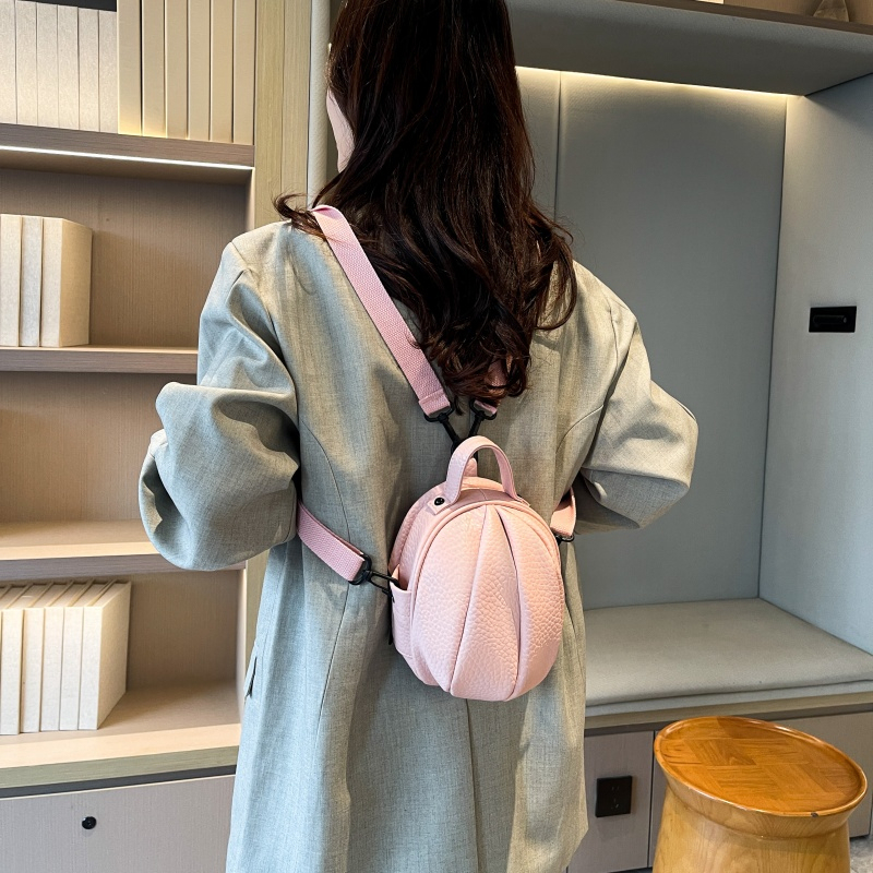 Cute Irregular Rugby-Shaped Small Backpack Korean Style Solid Color Patchwork Spherical Mini Backpack Casual Versatile Phone Bag Cute Irregular Rugby-Shaped Small Backpack Korean Style Solid Color Patchwork Spherical Mini Backpack Casual Versatile Phone Bag