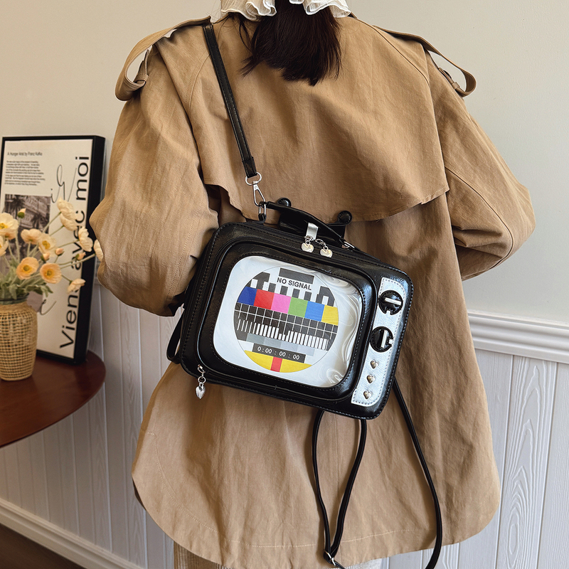 Vintage Style Two-Dimensional Girl Backpack Super Cute Retro Tv Backpack Multi-Purpose Mini Shoulder Bag Vintage Style Two-Dimensional Girl Backpack Super Cute Retro Tv Backpack Multi-Purpose Mini Shoulder Bag
