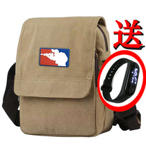  Mens shoulder bag satchel canvas bag Korean student school bag Business leisure sports small backpack messenger bag mens bag