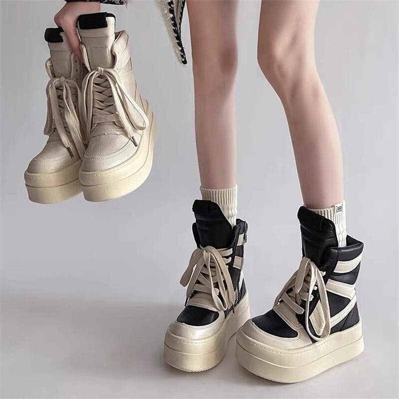High-Top Sneakers for Men and Women, American Style Inverted Triangle High Street Niche Martin Boots, New Platform Height-Increasing Couple Shoes, Trendy High-Top Sneakers for Men and Women, American Style Inverted Triangle High Street Niche Martin Boots, New Platform Height-Increasing Couple Shoes, Trendy