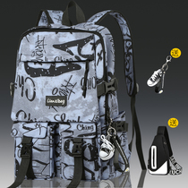 Bag Boys Middle School Student Backpack Boys Elementary School High School Senior High School Minus Minus Care Ridge Waterproof Large Capacity Juvenile Double Shoulder Bag