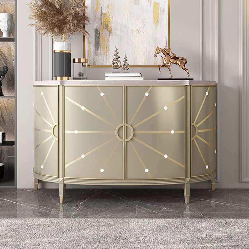 American light and luxurious solid wood Xuanguan Sitting Room Containing Cabinet Semicircle Arched Dining Room Dining Cabinet Decorated Cabinet Shoes Cabinet Spot