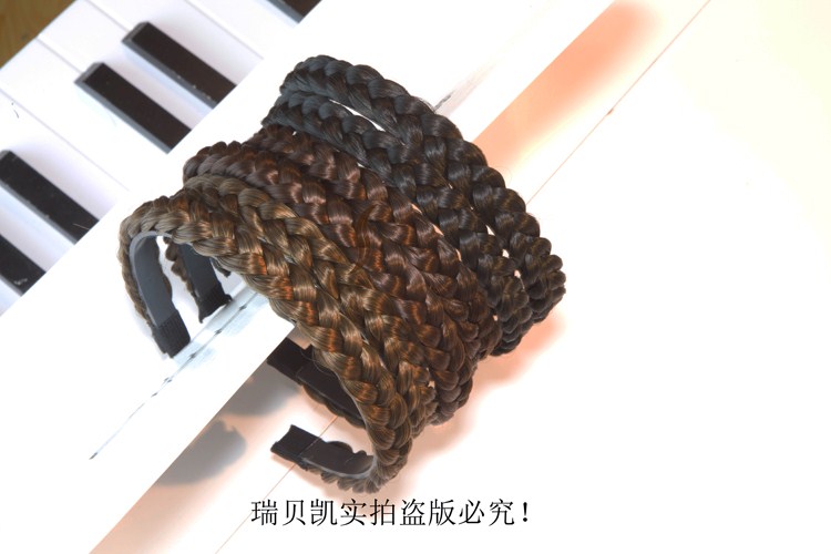 Mô phỏng tóc ban nhạc hoop tóc giả xoắn bím tóc phụ kiện tóc nhiệt độ cao mờ tóc dây không tỏa sáng đầu đội mũ - Phụ kiện tóc dây buộc tóc