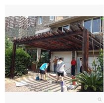 Anticorrosive wood grape trellis carbonized wood flower trellis courtyard pine gallery frame pavilion wooden house sun room climbing vine frame