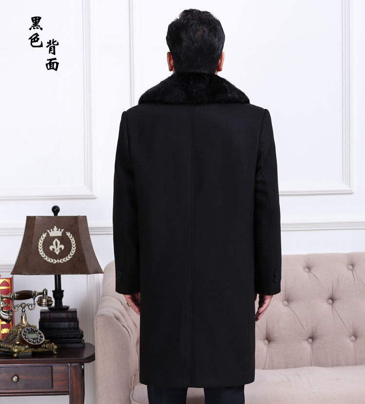 Đặc biệt hàng ngày trung niên áo khoác nam trung niên của nam giới len dài coat coat mùa đông cộng với nhung daddy