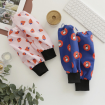 Autumn-winter anti-oil-stain sleeves soft polyester cotton cloth long protective sleeve head can tightness adult student can cover down