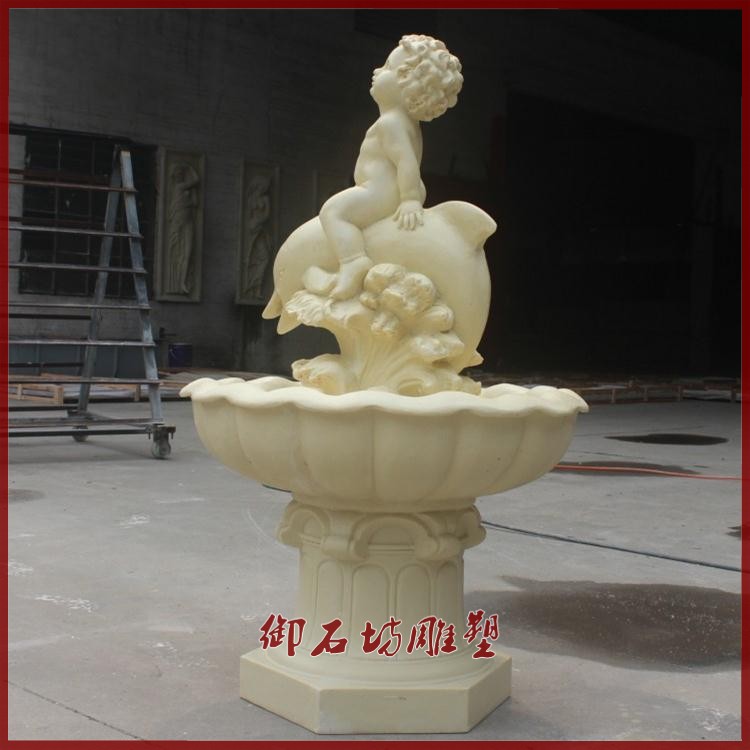 Sandstone relief TV background wall screen pendant Mural Garden landscape sculpture Flower pot Flower bowl fountain angel