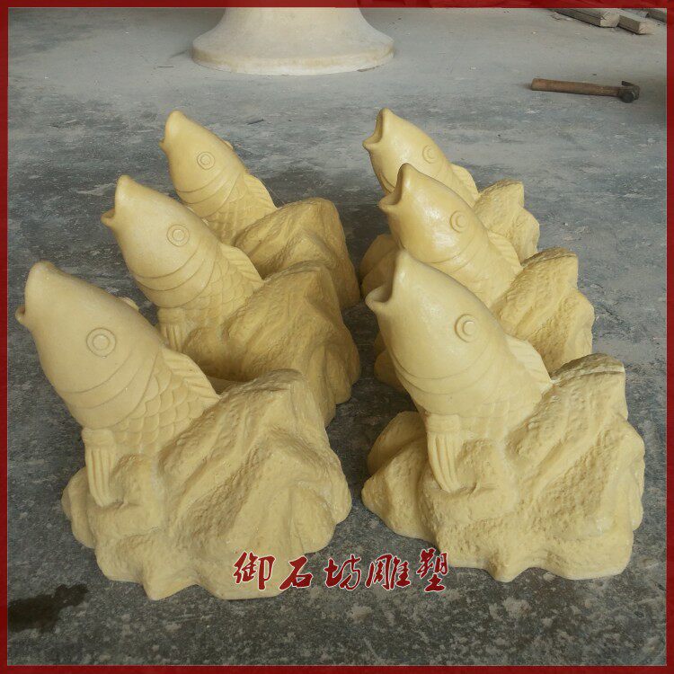 Sandstone Spray Carp Sculpture Fiberglass Water Jet Fish Head Spray Water Spray Oral Spray Springs Patio Water Wall Background Wall Flower Bowl