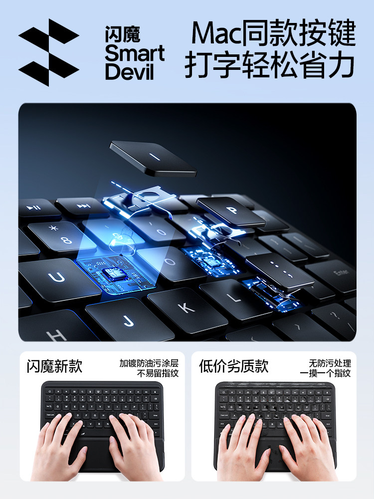 Flash Magic Is Suitable for Apple's 2025 New Models, 11Th Generation, 10Th Generation, iPad Split Keyboard, Air7 Tablet Keyboard, iPad Tablet-Specific Keyboard, Integrated 9 Magnetic Detachable Bluetooth Instant Touch Keyboard