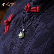 Heart Zhaitang (Ruyi) Natural Hetian Jade wishful lock pendant baby children amulet jade pendant jade pendant
