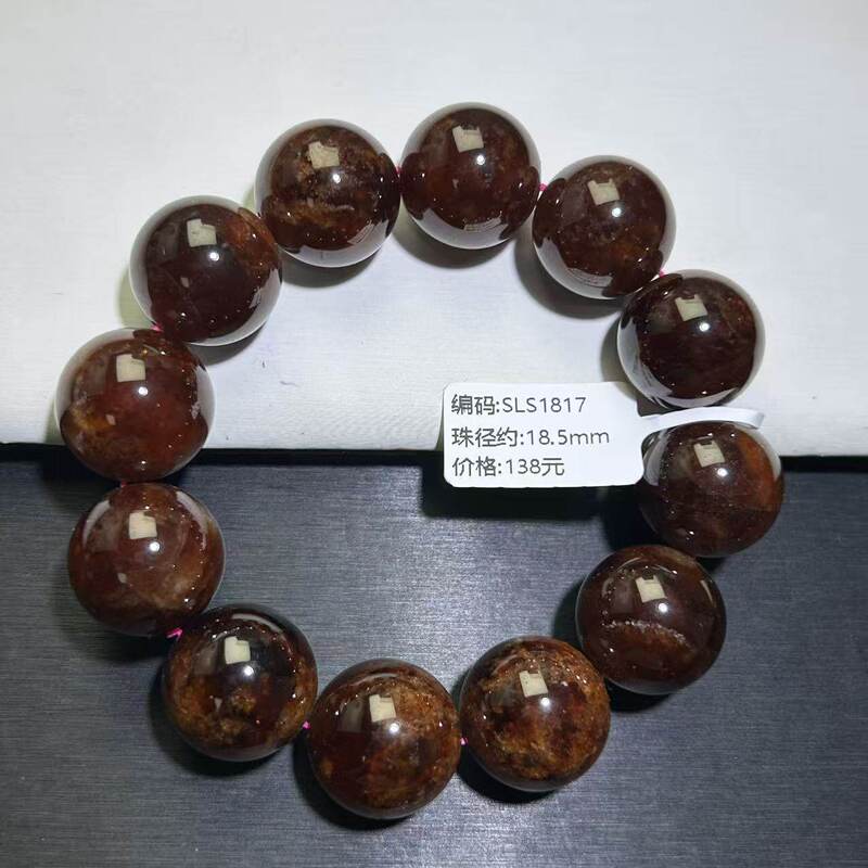 Garnet Bracelet with Red Garnet, Orange-Red Garnet, Women's Model, Purple Garnet Bracelet, One Item, One Photo