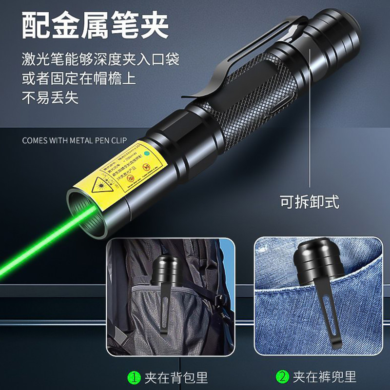 Laser Pointer for Sales Department, Long-Range Strong Light, USB Rechargeable, Green Laser, Aurora Infrared Sight, Sand Table, Outdoor Coaching, Special Pointing Pen, Flashlight, Conference Pointer, Classroom Use