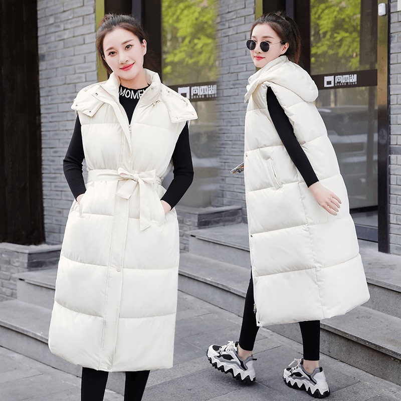 Plus-Size Cotton Vest for Women, Mid-Length Coat, Slim Fit, Fashionable, Thickened for Autumn and Winter, Outerwear Vest That Goes over the Knee Plus-Size Cotton Vest for Women, Mid-Length Coat, Slim Fit, Fashionable, Thickened for Autumn and Winter, Outerwear Vest That Goes over the Knee
