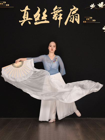 실크 긴 실크 팬 길이의 구름 댄스 소품 웨스트 윙에서 그에게 순수한 흰색 클래식 댄스 팬 댄스 팬을 찾습니다