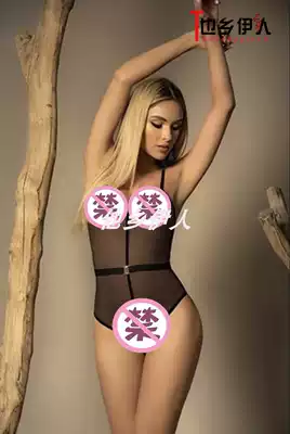 American Mapale sexy suspenders Ultra-thin elastic mesh cross stripe design one-piece underwear