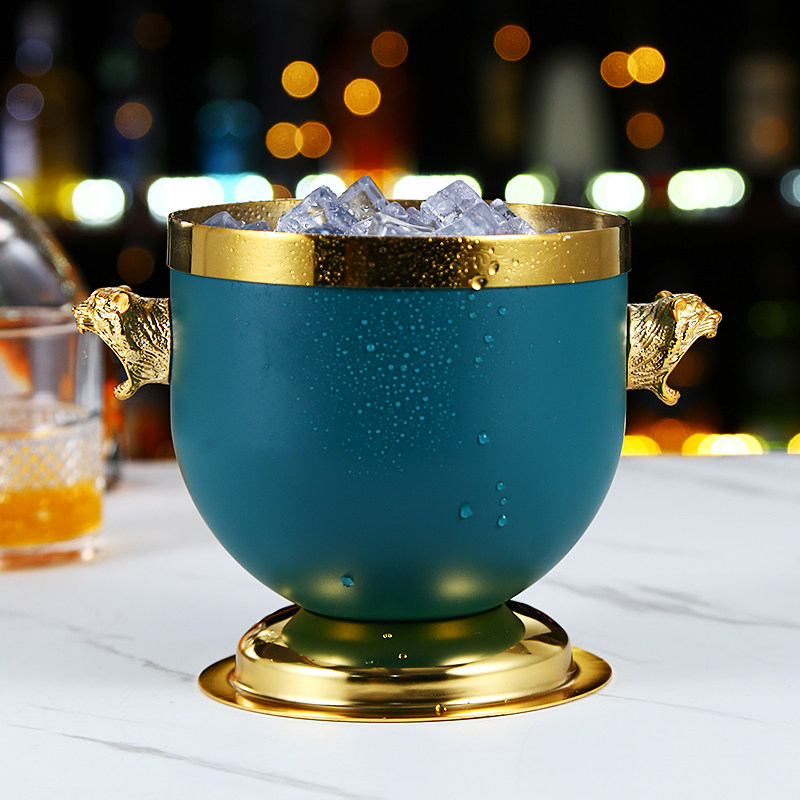 ktv holds ice - cube champagne beer red wine with lid with ice - clamp stainless steel small ice bucket commercial bar