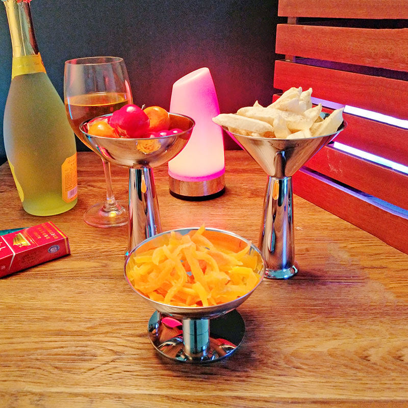 Bar ktv dedicated stainless steel refined small fruit dish snack dish nuts dried fruit dish creative