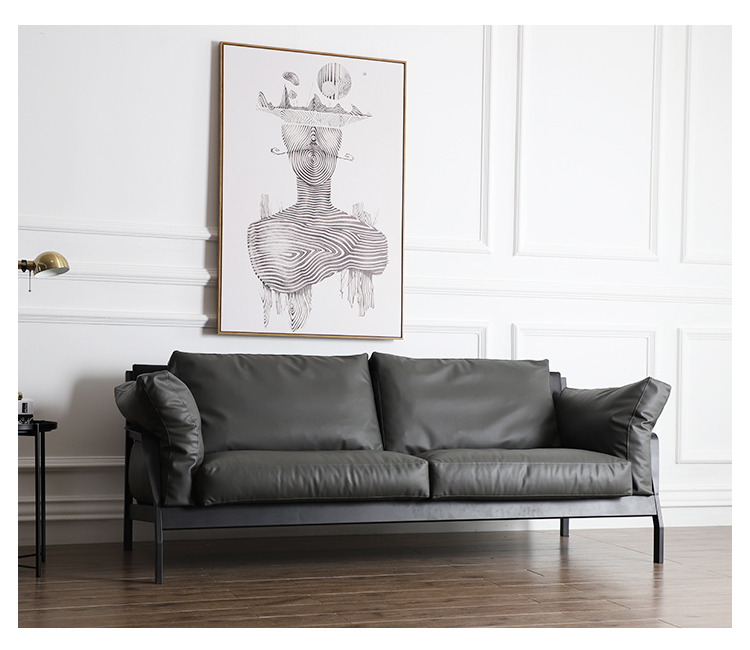 sáp dầu nordic sofa da retro LOFT ánh sáng sắt wrought hiện đại nhỏ gọn ghế sofa da cao cấp lớp đầu tiên của da ba-bit - Ghế sô pha ghế sofa đơn nhỏ