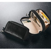 Mô hình tạp chí Nhật Bản Black pu túi lưu trữ đa chức năng có móc khóa Túi đựng ví đựng thẻ Ví