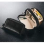 Mô hình tạp chí Nhật Bản Black pu túi lưu trữ đa chức năng có móc khóa Túi đựng ví đựng thẻ Ví ví móc khóa da thật