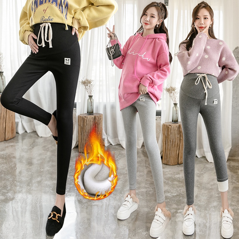 Pregnant Woman Pants Winter Fashion Outwear Long Pants Plus Suede Thickening Thread Pregnant Woman Long Pants Autumn Winter Dress Slim Warm Pants
