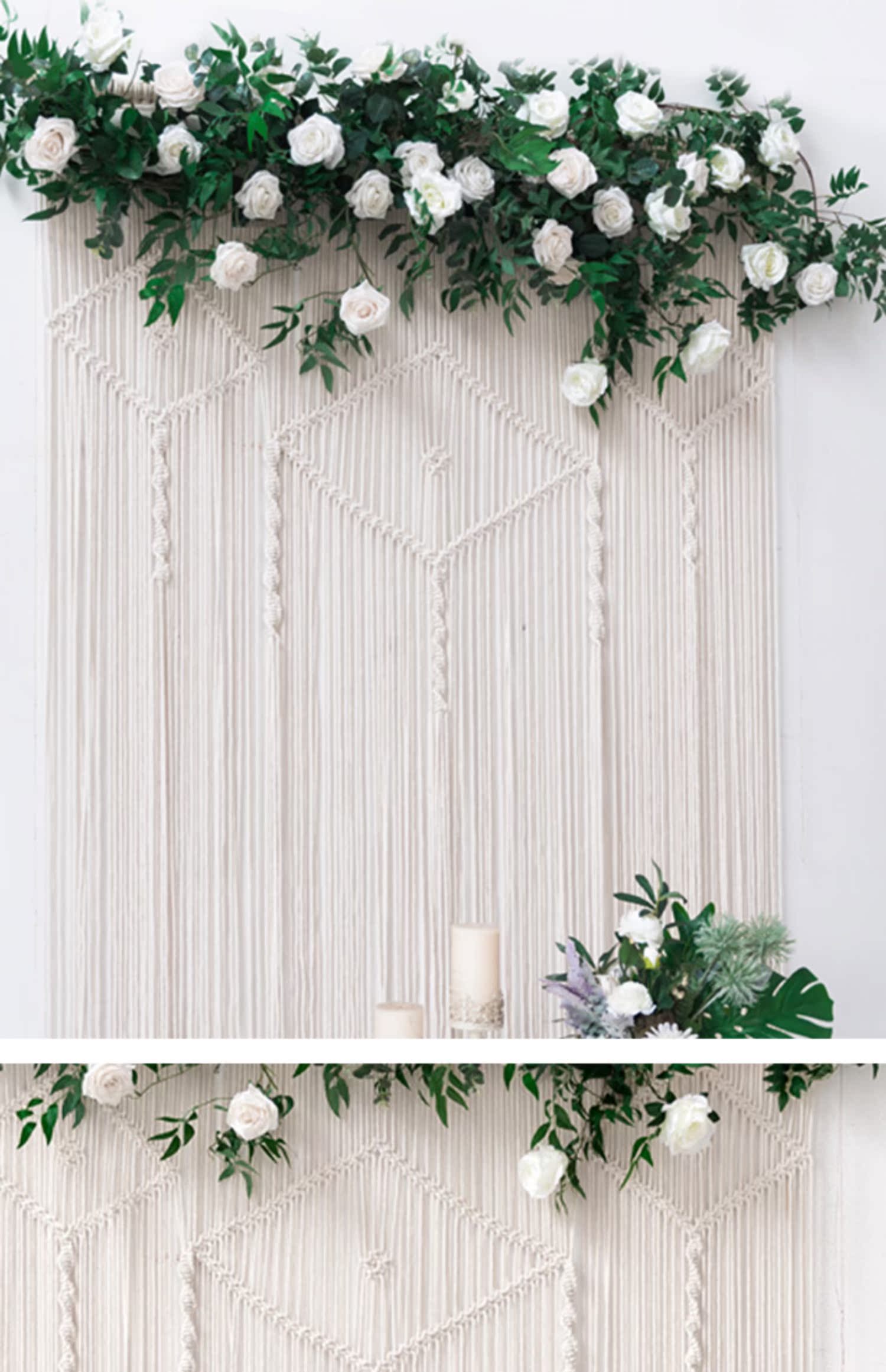 Tấm thảm Bắc Âu Dệt ngoài trời White Lawn Wedding Arch Simulation Flower B & B Nhiếp ảnh nền Trang trí tùy chỉnh - Tapestry thảm treo tường trang trí