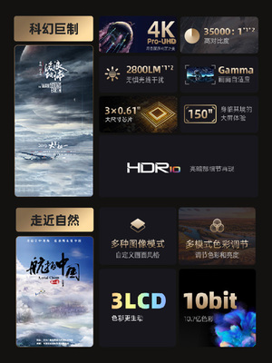 【政府补贴 立减15%】爱普生(Epson) CH-TW6280T专业4K家庭智能投影仪大范围镜头位移