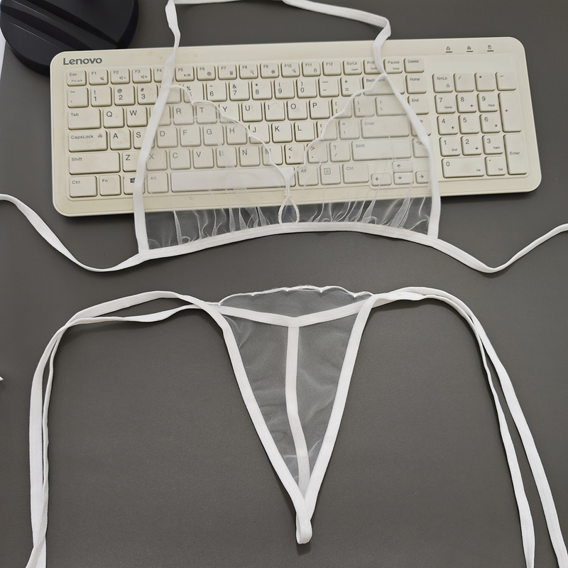 New Fully Transparent Sexy Bra and Thong Set Bikini Hot and Seductive Date Lingerie Underwear Bra
