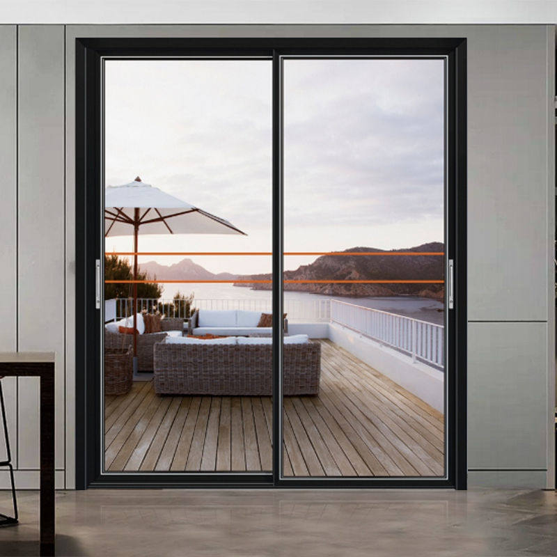 Extremely narrow border three-link glass sliding door kitchen sliding door hanging wheel aluminum alloy folding balcony living room compartment door