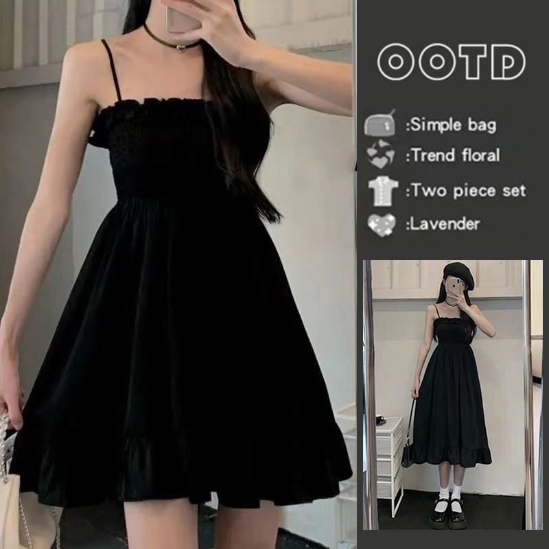 Black Hepburn-Style Spaghetti Strap Dress for Women, 2026 Early Spring New Style, Slimming, Elegant, Pure and Sexy Little Black Dress Black Hepburn-Style Spaghetti Strap Dress for Women, 2026 Early Spring New Style, Slimming, Elegant, Pure and Sexy Little Black Dress