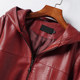 jacket ຫນັງ jacket ຫນັງແທ້ຂອງແມ່ຍິງ hooded ສີແດງປົກກະຕິ versatile jacket ຫນັງບາດເຈັບແລະດູໃບໄມ້ລົ່ນ Haining sheepskin ໃຫມ່