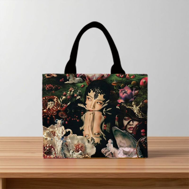 Cai Yilin Concert Merchandise Canvas Tote Bag, Sturdy Handbag for Carrying Books, Tote Bag, Hand-Held Square Bag