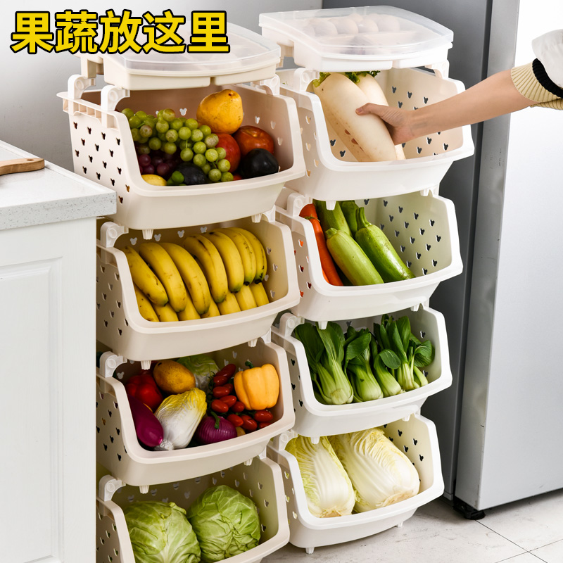 Kitchen Shelve Vegetable containing layer Shelf seasoned rack with knife holder Fruit containing basket Rack Kitchen Supplies Vegetable Racks