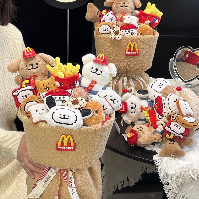 Cute Line-Drawing Puppy Doll Bouquet, Birthday Gift for Boys and Girls, Creative Graduation Gift for Girlfriend, Christmas Gift