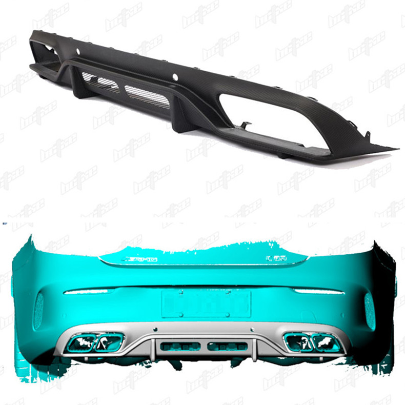 Applicable to Benz c63 carbon fiber rear lip c43coune carbon fiber rear disturbance of bctxe tail lip