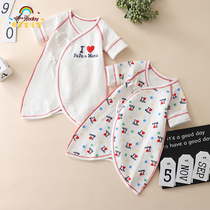 Baby autumn and winter pure cotton air cotton clothes newborn butterfly clothes I love mom and dad 2-piece one-piece