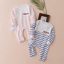 i love papa mama newborn baby one-piece 0-3 months climbing clothes male and female baby romper cotton spring and autumn