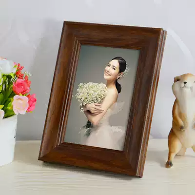 Table 7 inch 8 inch 10 inch 12 inch wooden photo frame wash photo frame bedroom living room creative retro ornaments horizontal
