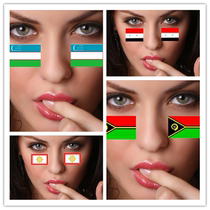 Uzbekistan Vanuatu Syrian Sikkim flag face sticker childrens student games sticker world