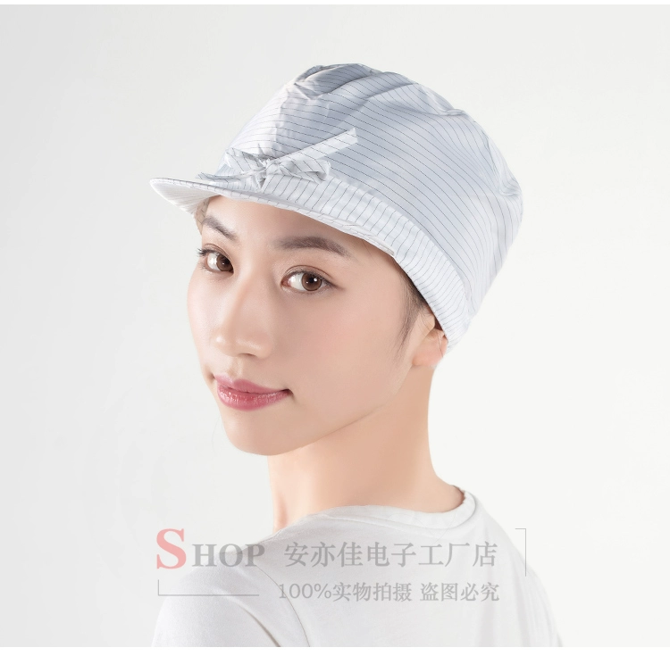 Mũ bướm chống tĩnh điện lưỡi vịt chống bụi nữ công nhân làm việc phòng sạch băng mũ mũ vải trắng nhanh khô 10 miếng mũ y tế mũ trùm đầu y tế