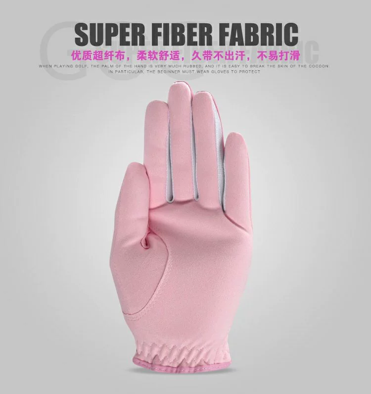 Găng tay golf chuyên nghiệp dành cho nữ Găng tay golf Pink Microfiber Pink GOG