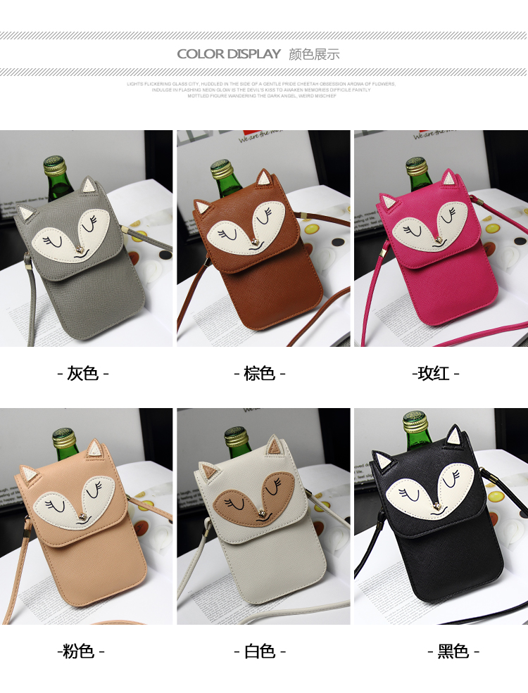 Phiên bản tiếng Hàn mới 2018 của phim hoạt hình mini Messenger 挎 thay đổi kiểu dáng đẹp đôi tối giản túi xách điện thoại phổ biến dễ thương - Túi điện thoại túi đeo chéo mini